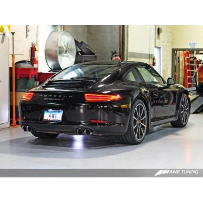 AWE Tuning Porsche 991 SwitchPath Exhaust for Non-PSE Cars Diamond Black Tips