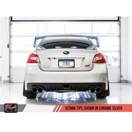 AWE Tuning Subaru WRX/STI VA/GV Sedan Track Edition Exhaust - Chrome Silver Tips (102mm)