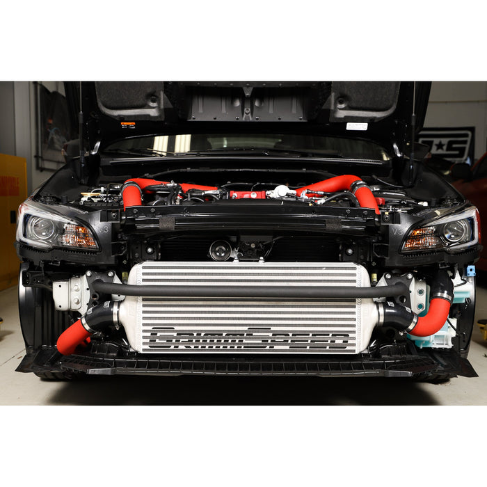 GrimmSpeed Front Mount Intercooler Bumper Bar Black Coated - Subaru 08-14 WRX/STI