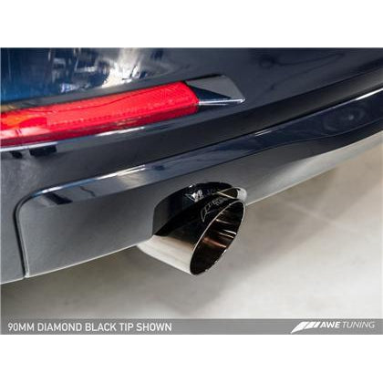 AWE Tuning BMW F30 320i Touring Exhaust &amp; Performance Mid Pipe - Diamond Black Tip (90mm)