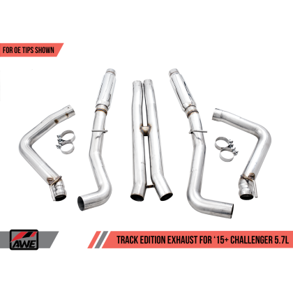 AWE Tuning 2017+ Dodge Challenger 5.7L Touring Edition Exhaust - Resonated - Stock Tips
