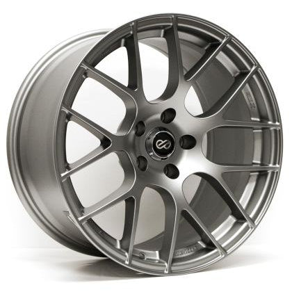 Enkei Raijin 18x8.5 38mm Offset 5x120 Bolt Pattern 72.6 Bore Dia Titanium Gray Wheel *Min Qty 60*