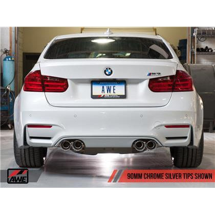 AWE Tuning BMW F8X M3/M4 Non-Resonated Track Edition Exhaust - Chrome Silver Tips (90mm)