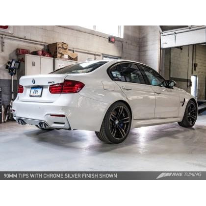 AWE Tuning BMW F8X M3/M4 Non-Resonated Track Edition Exhaust - Chrome Silver Tips (90mm)