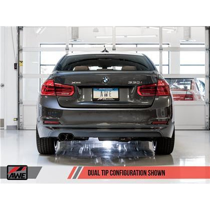 AWE Tuning BMW F3X 28i / 30i Touring Edition Axle-Back Exhaust Single Side - 80mm Silver Tips