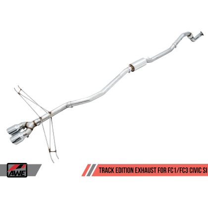 AWE Tuning 2016+ Honda Civic Si Track Edition Exhaust w/Front Pipe & Triple Chrome Silver Tips