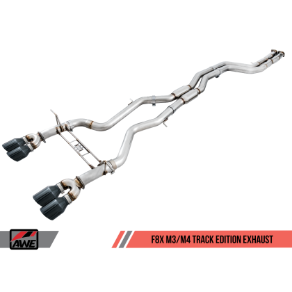 AWE Tuning BMW F8X M3/M4 Non-Resonated Track Edition Exhaust - Diamond Black Tips (102mm)