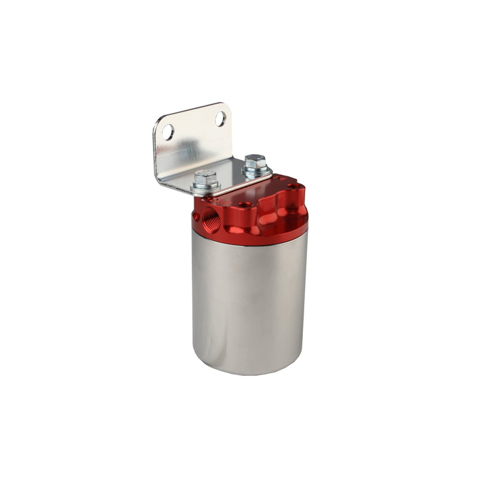 Aeromotive 100 Micron, Red/Polished Canister Fuel Filter