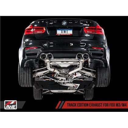 AWE Tuning BMW F8X M3/M4 Non-Resonated Track Edition Exhaust - Diamond Black Tips (102mm)