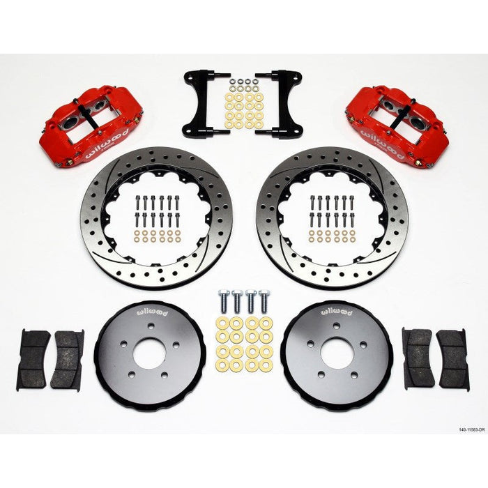 Wilwood Narrow Superlite 6R Front Hat Kit 13.06in Drill Red Nissan 370Z/Fiti G37