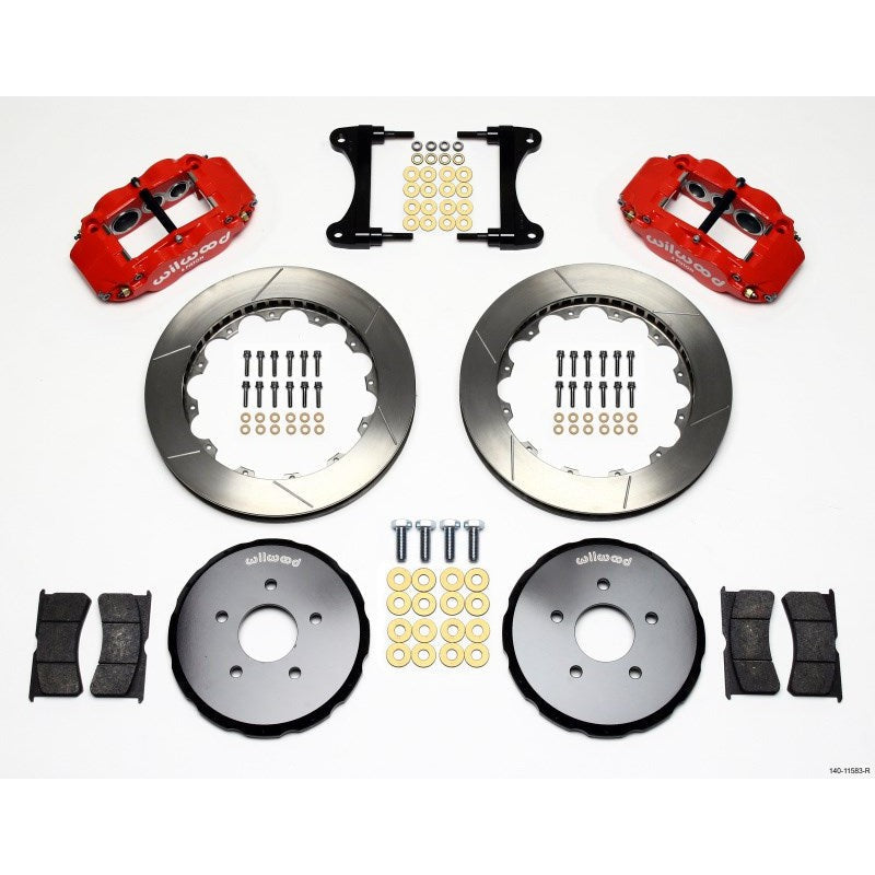 Wilwood Narrow Superlite 6R Front Hat Kit 13.06in Red Nissan 370Z/Fiti G37