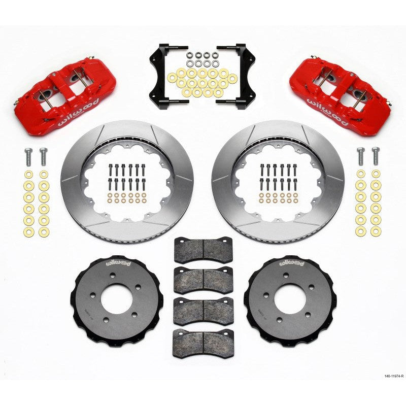 Wilwood AERO6 Front Hat Kit 14.00 Red 99-06 BMW E46