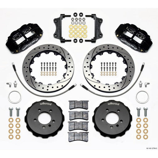 Wilwood Narrow Superlite 6R Front Hat Kit 12.88in Drilled 06-12 Volkswagen GTI w/ Lines