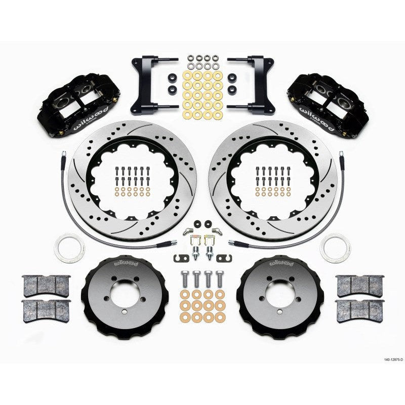 Wilwood Narrow Superlite 6R Front Hat Kit 14.00in Drilled 1999-2012 Subaru WRX w/Lines