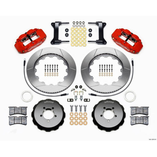Wilwood Narrow Superlite 6R Front Hat Kit 14.00in Red 1999-2012 Subaru WRX w/Lines