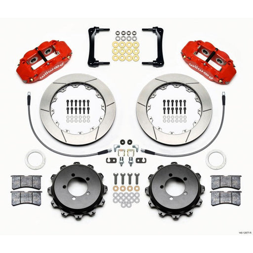 Wilwood Narrow Superlite 4R Rear Kit 12.88in Red 2008-2012 Subaru WRX w/Lines