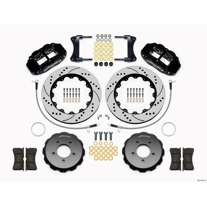 Wilwood Narrow Superlite 6R Front Hat Kit 14.00in Drilled 2005-Up Mazda Miata w/ Lines