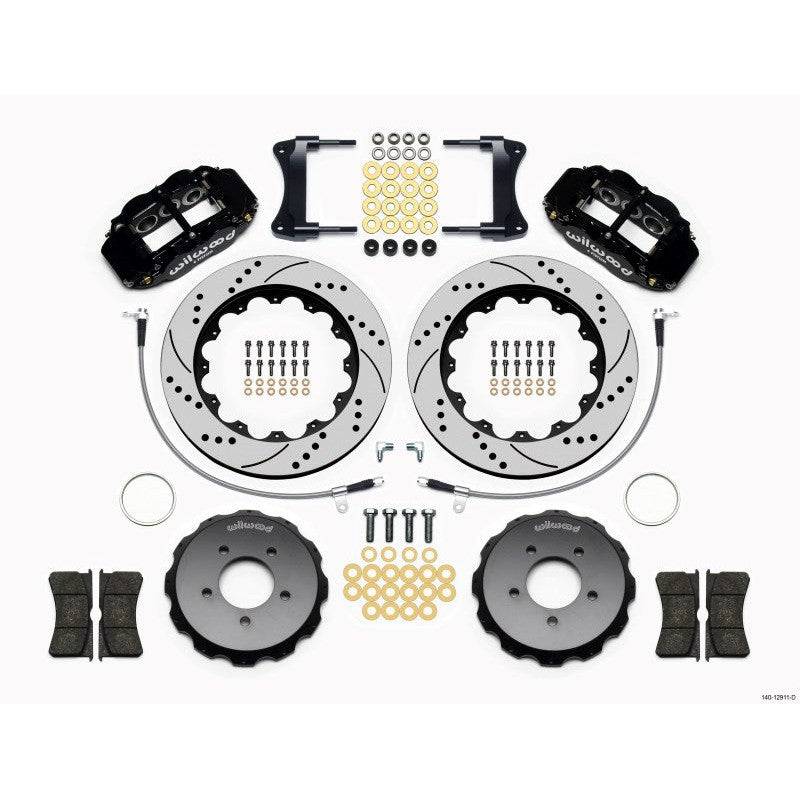 Wilwood Narrow Superlite 6R Front Hat Kit 14.00in Drilled 2005-Up Mazda Miata w/ Lines