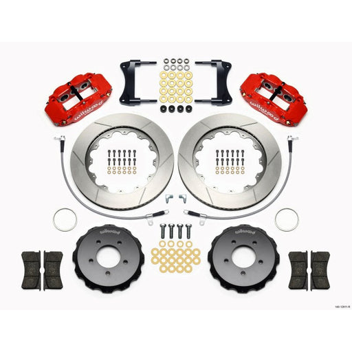 Wilwood Narrow Superlite 6R Front Hat Kit 14.00in Red 2005-Up Mazda Miata w/ Lines