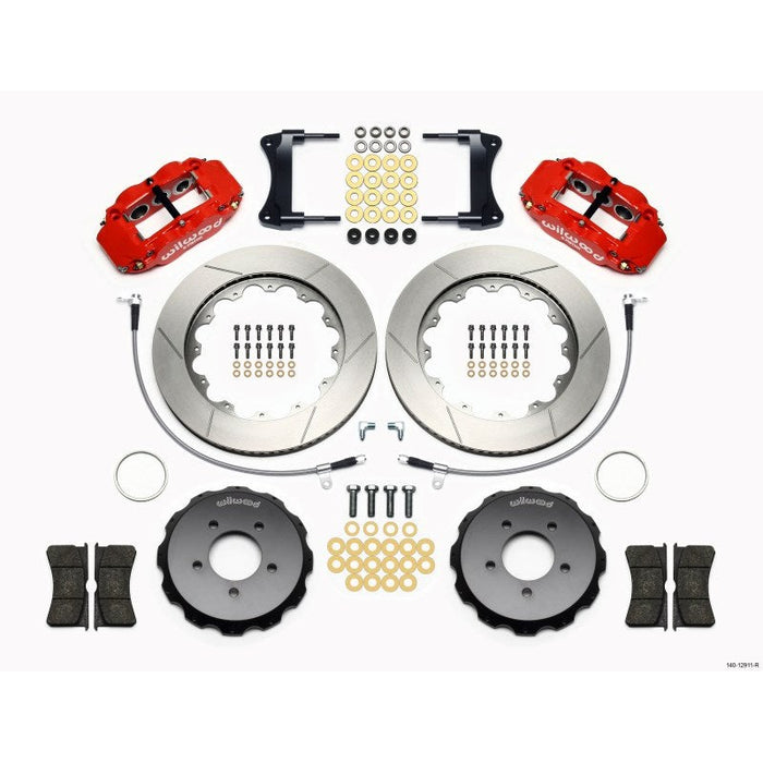 Wilwood Narrow Superlite 6R Front Hat Kit 14.00in Red 2005-Up Mazda Miata w/ Lines