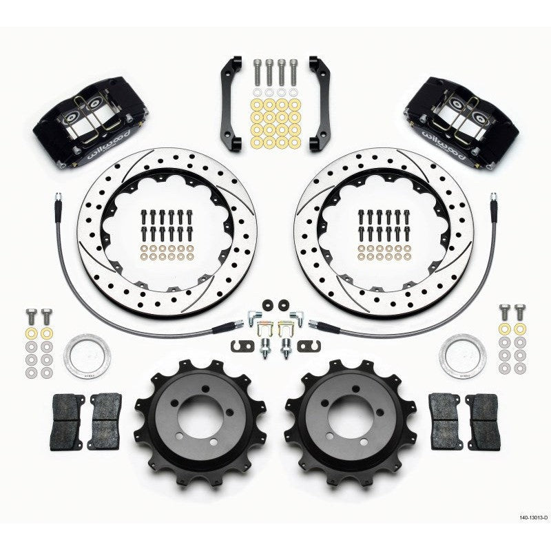 Wilwood Dynapro Radial Rear Kit 12.88in Drilled 2006-2007 Subaru WRX w/Lines