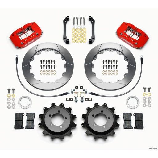 Wilwood Dynapro Radial Rear Kit 12.88in Red 2006-2007 Subaru WRX w/Lines