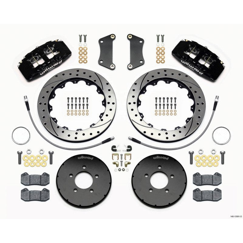 Wilwood Dynapro 6 Front Hat Kit 12.88in Drilled 2005-Up Mazda 3 w/ Lines