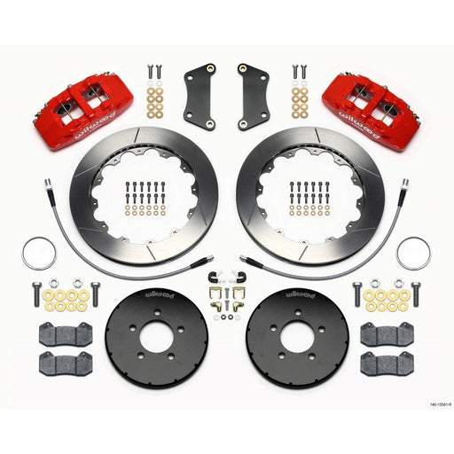 Wilwood Dynapro 6 Front Hat Kit 12.88in Red 2005-Up Mazda 3 w/ Lines