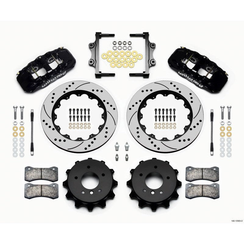 Wilwood AERO4 Rear Kit 14.00 Drilled 2007-2011 BMW E90 Series w/Lines