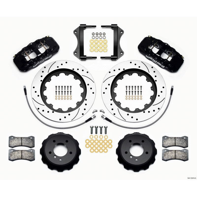 Wilwood AERO6 Front Hat Kit 15.00 Drilled 2007-2011 BMW E90 Series w/Lines
