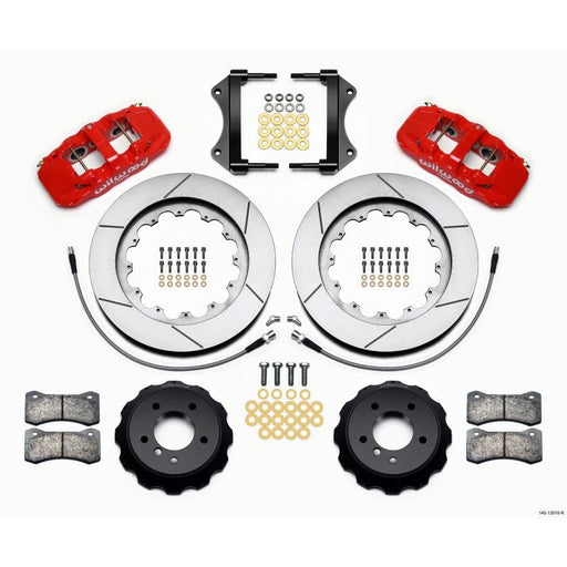 Wilwood AERO6 Front Hat Kit 15.00 Red 2007-2011 BMW E90 Series w/Lines