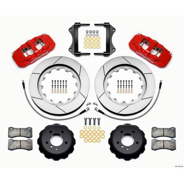 Wilwood AERO6 Front Hat Kit 15.00 Red 2007-2011 BMW E90 Series w/Lines