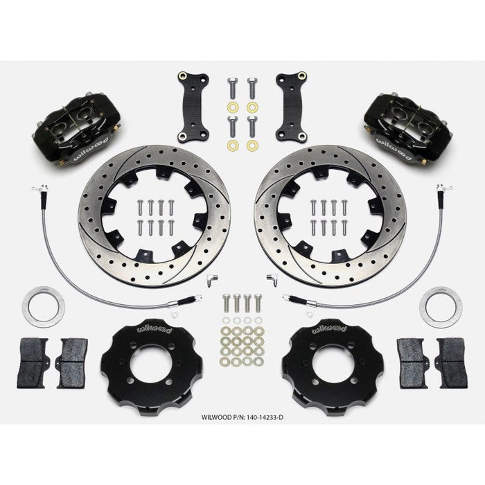 Wilwood Forged Dynalite Front Hat Kit 12.19in Drilled 2016-Up Mazda MX5 Miata w/ Lines