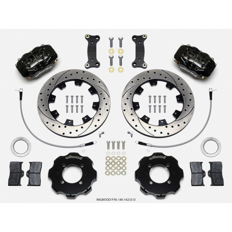 Wilwood Forged Dynalite Front Hat Kit 12.19in Drilled 2016-Up Mazda MX5 Miata w/ Lines