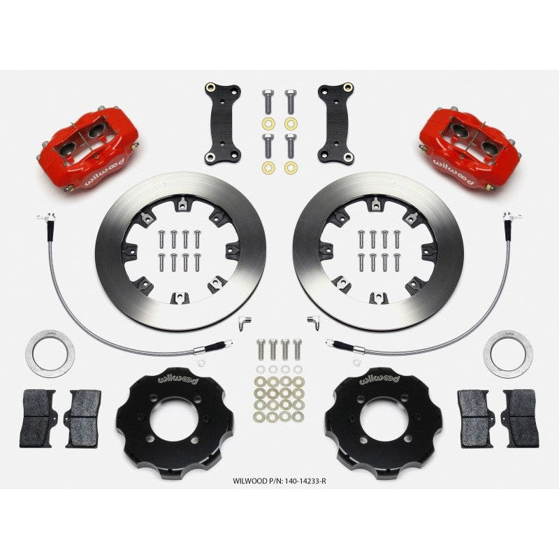 Wilwood Forged Dynalite Front Hat Kit 12.19in Red 2016-Up Mazda MX5 Miata w/ Lines