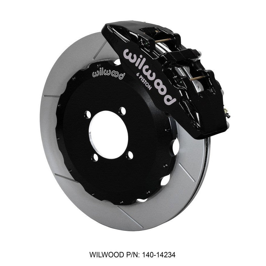 Wilwood Dynapro 6 Front Hat Kit 12.88in Drilled Red 2002-Up Mini Cooper w/ Lines main image 1