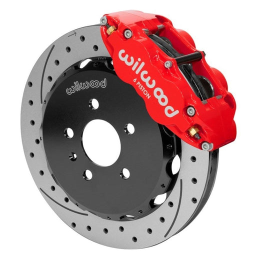 Wilwood 03-08 Audi A4 Forged Narrow Superlite 6R Front Big Brake Kit 12.88in Rotor Dia (Red) w/ Line