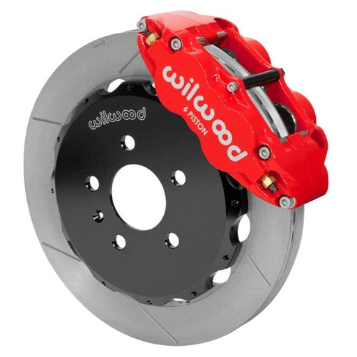 Wilwood 03-08 Audi A4 Forged Narrow Superlite 6R Front Big Brake Kit 12.88in (Red) w/ Lines