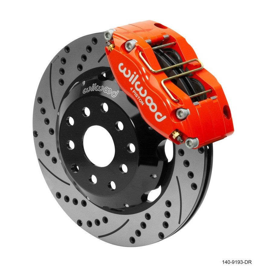 Wilwood Dynapro Radial Front Kit 12.00in Drilled Red Subaru Impreza WRX