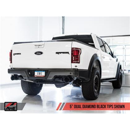 AWE Tuning 2017+ Ford Raptor 0 FG Performance Exhaust System - w/ Diamond Black Tips