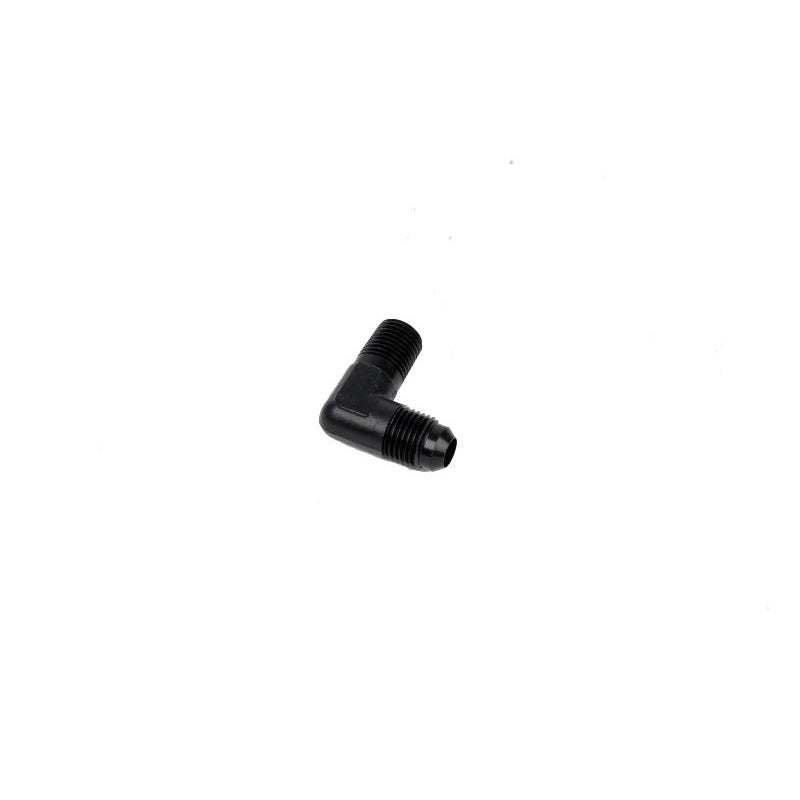 Aeromotive 1/4'-MNPT to AN-06 Elbow Fitting, 90 Degrees, Black