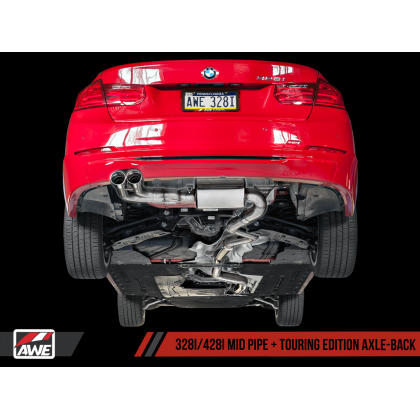 AWE Tuning BMW F3X 28i / 30i Touring Edition Axle-Back Exhaust Single Side - 80mm Silver Tips