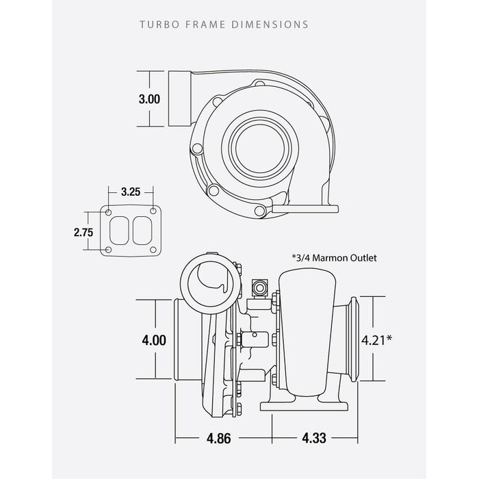 BorgWarner Turbocharger SX S300SX3 T4 A/R .91 60mm Inducer