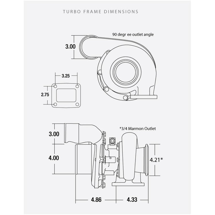 BorgWarner Turbocharger SX S300SX3 T4 A/R .88 63mm Inducer