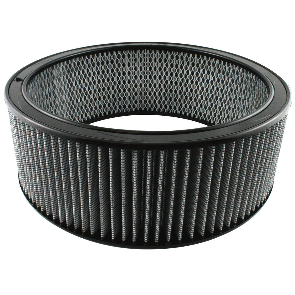 aFe Power Magnum Flow Round Racing Air Filter w/ Pro DRY S Media 14 IN OD x 12 IN ID x 5 IN H w/ Expanded Metal