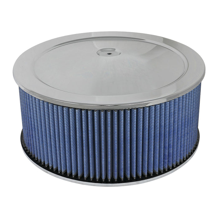 aFe Power Magnum Flow Round Racing Air Filter w/ Pro 5R Media 14 IN OD x 6 H IN w/ Expanded Metal and Chrome Pans
