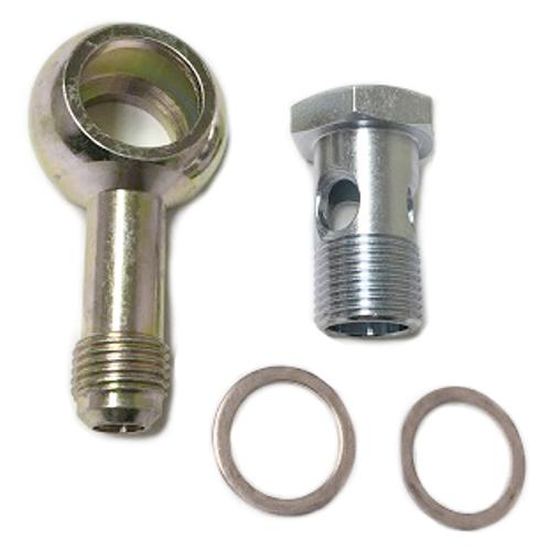 ATP Turbo 18mm Banjo Fitting Kit, Banjo to -6 AN flare male, M18 x 1.5, Long Nose AN6