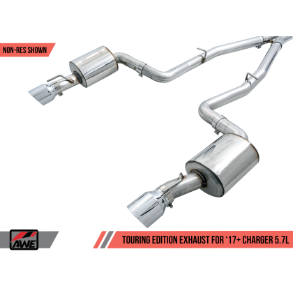 AWE Tuning 2017+ Dodge Charger 5.7L Touring Edition Exhaust - Non-Resonated - Diamond Black Tips