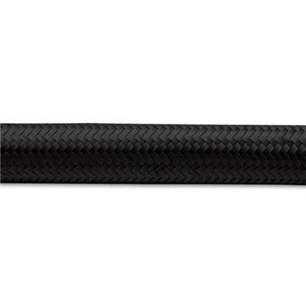 Vibrant Black Nylon Braided Flex Hose - 5 Foot Roll
