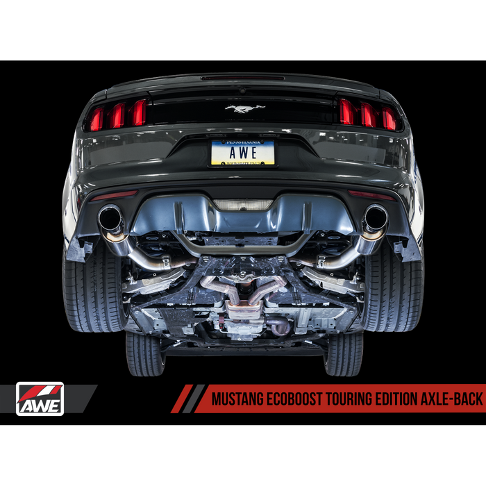 AWE Tuning S550 Mustang EcoBoost Axle-back Exhaust - Touring Edition (Chrome Silver Tips)